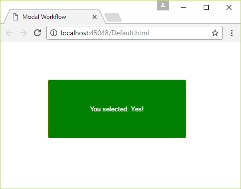 After the user selected Yes.